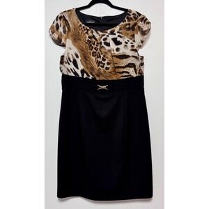 Y2K ALYX Leopard Print Cocktail Dress Size 16 Office‎ to Evening Elegance Glam